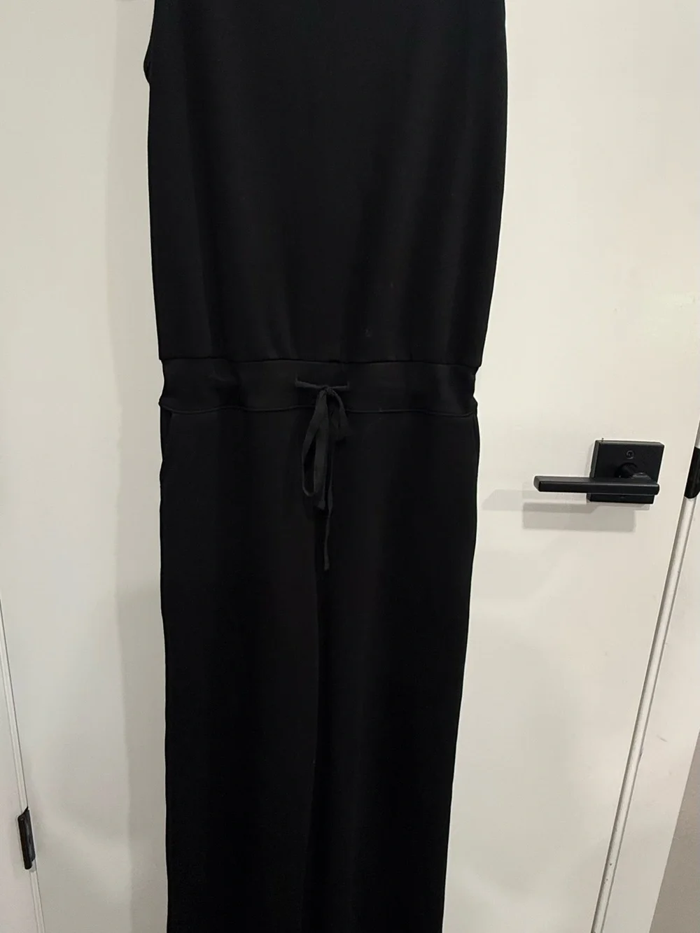 Sarin Mathews Women's S Black Solid Sleeveless Knit Wide-Leg Jumpsuit